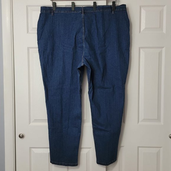 36 Tall Plus Venezia Woman Medium Wash Stretch Blue Denim Jeans NWT - Picture 5 of 10